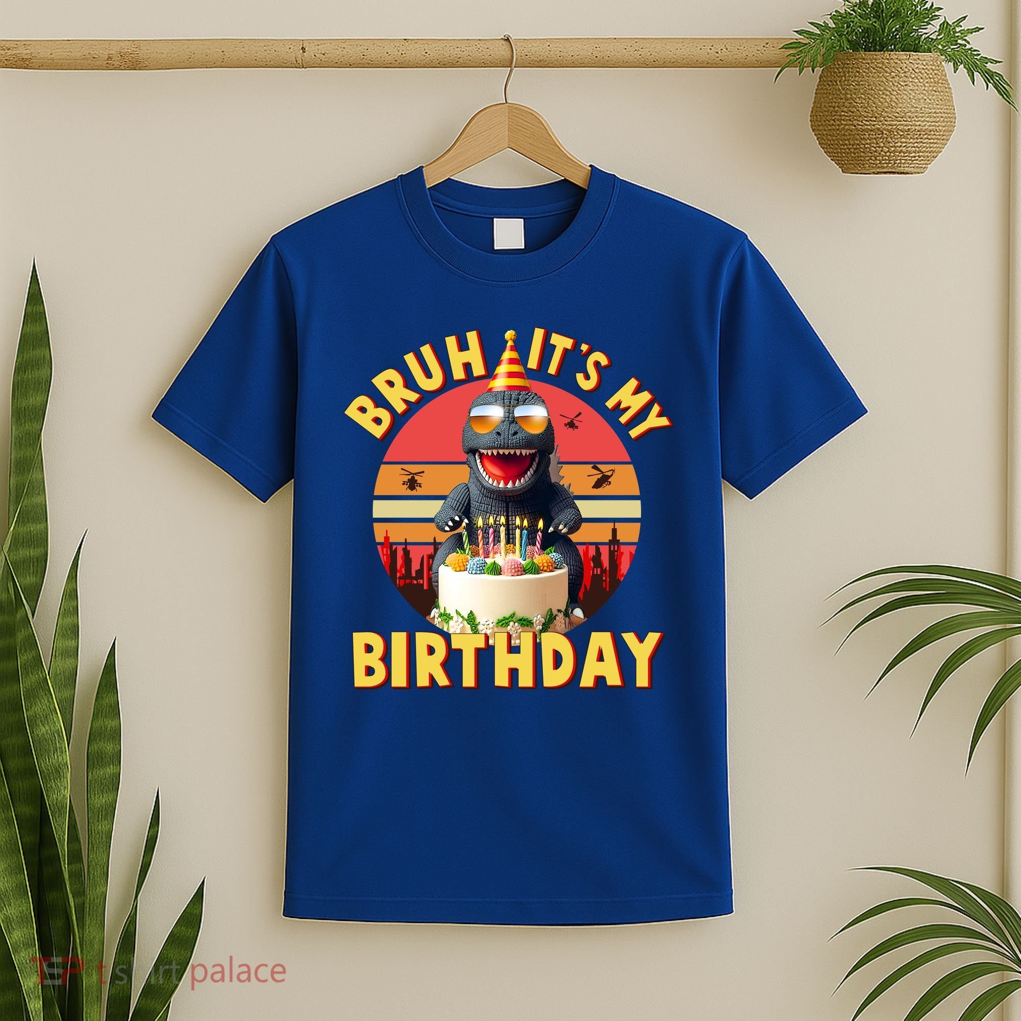 Funny Bruh It's My Birthday Japanese Kaiju Monster T-Shirt