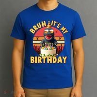 Funny Bruh It's My Birthday Japanese Kaiju Monster T-Shirt thumb 3
