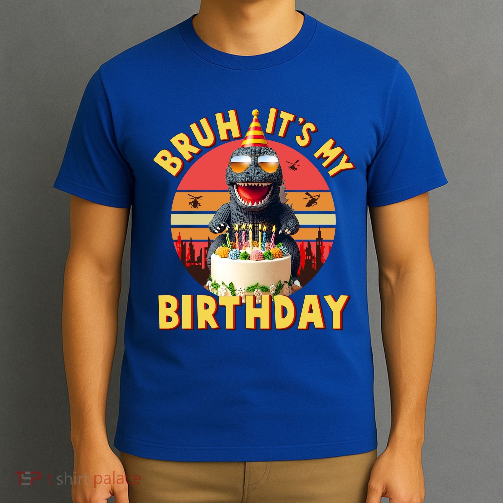 Funny Bruh It's My Birthday Japanese Kaiju Monster T-Shirt