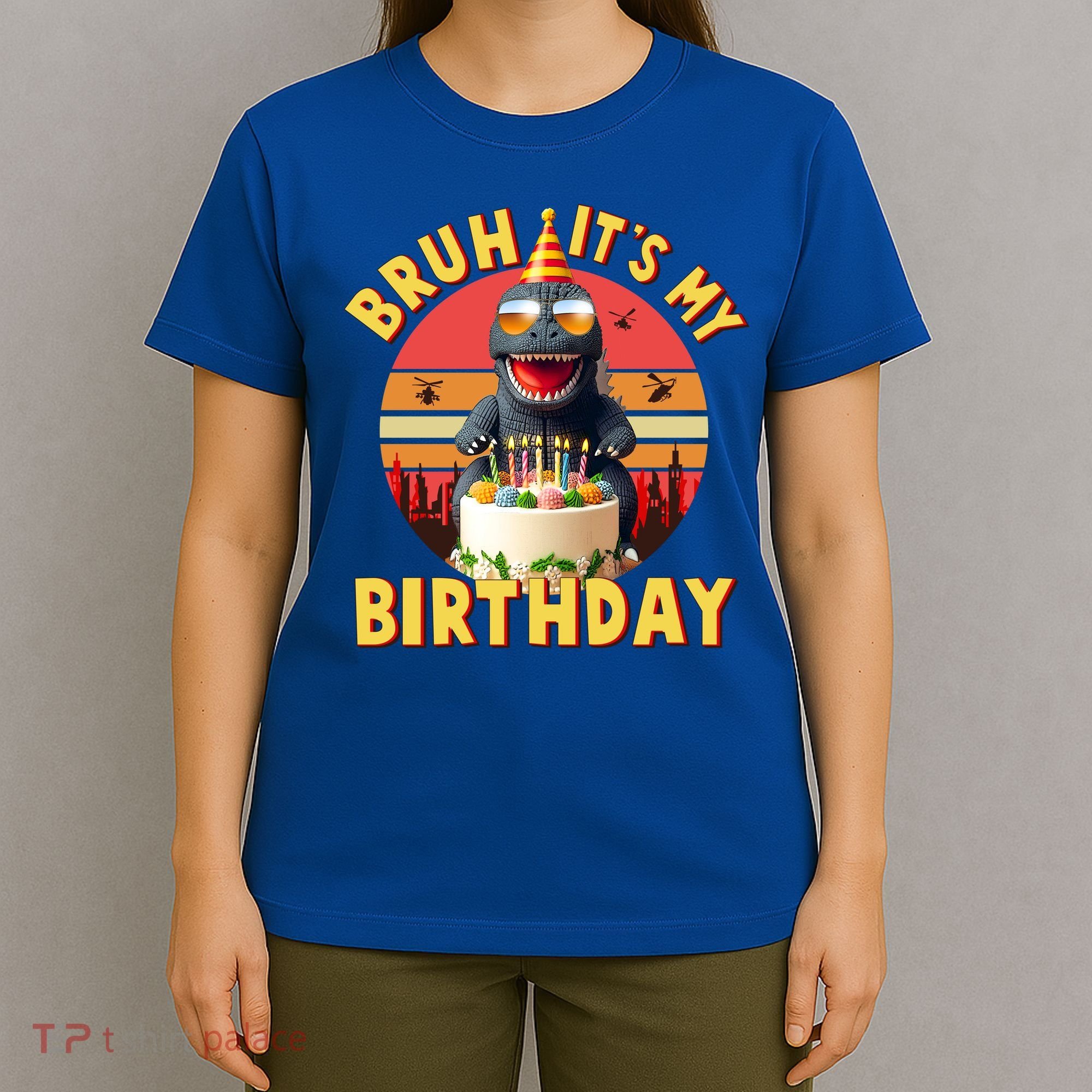 Funny Bruh It's My Birthday Japanese Kaiju Monster T-Shirt