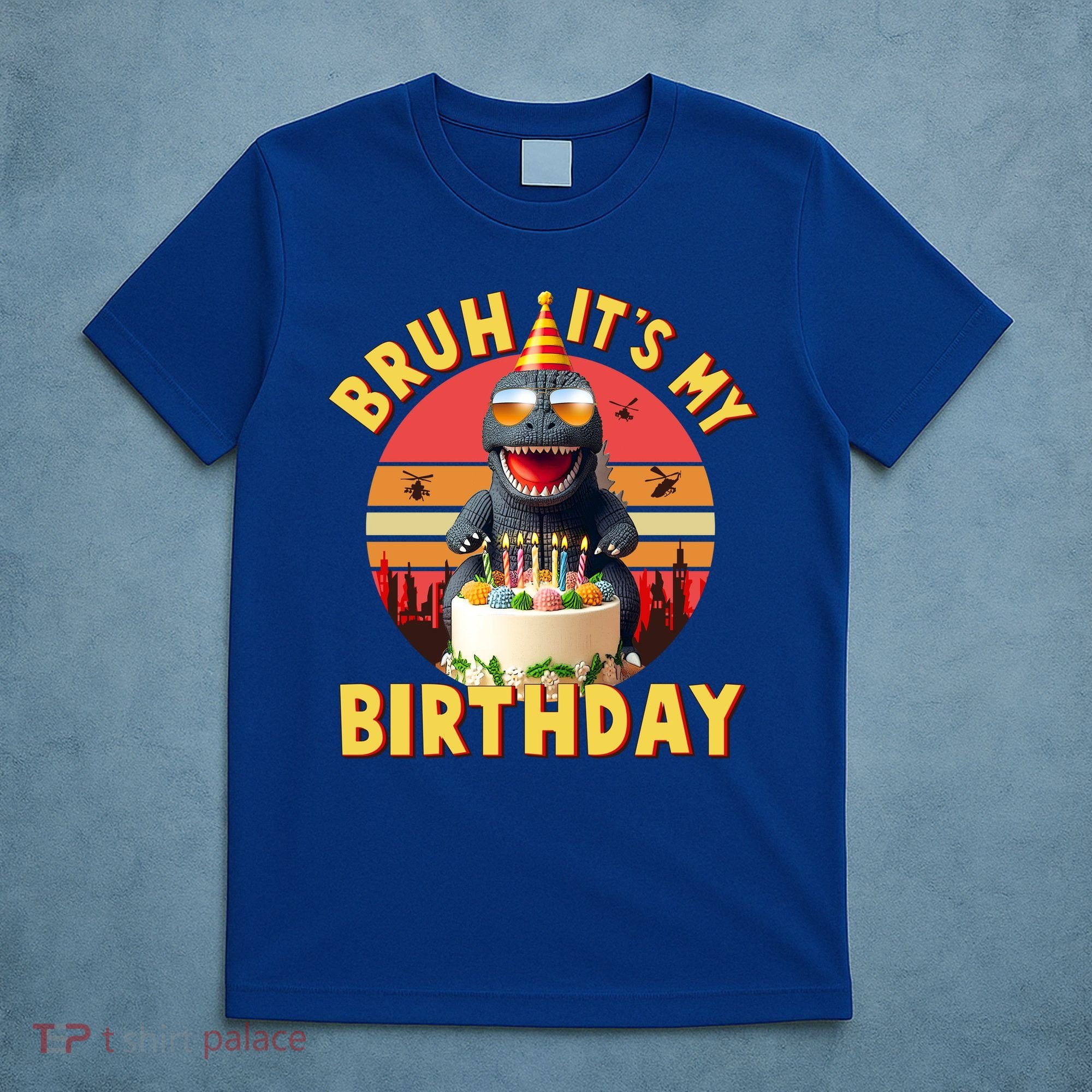 Funny Bruh It's My Birthday Japanese Kaiju Monster T-Shirt