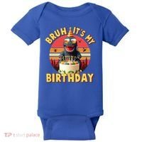 Funny Bruh It's My Birthday Japanese Kaiju Monster Baby Bodysuit thumb 0