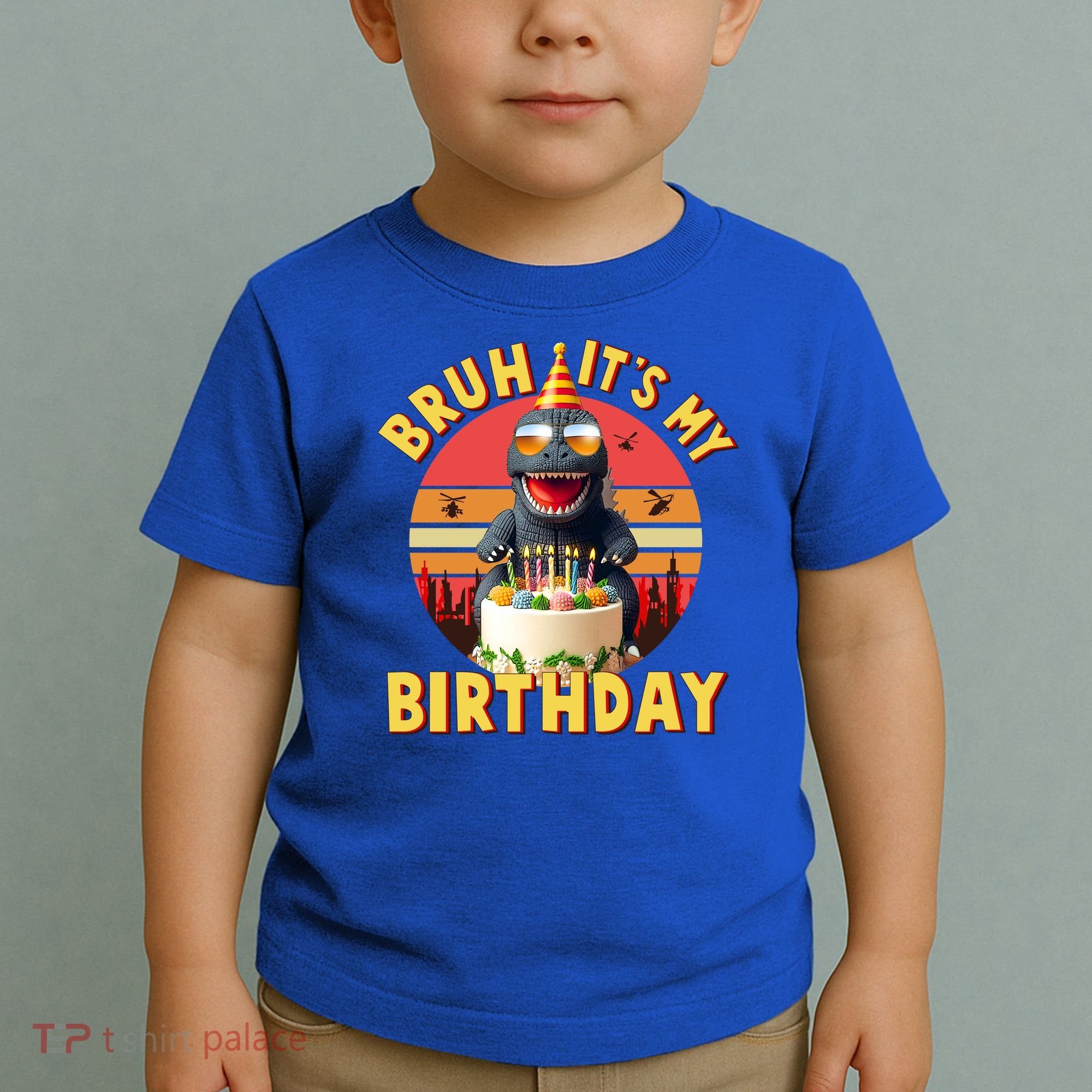 Funny Bruh It's My Birthday Japanese Kaiju Monster Toddler T-Shirt