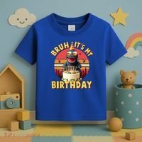 Funny Bruh It's My Birthday Japanese Kaiju Monster Toddler T-Shirt thumb 3