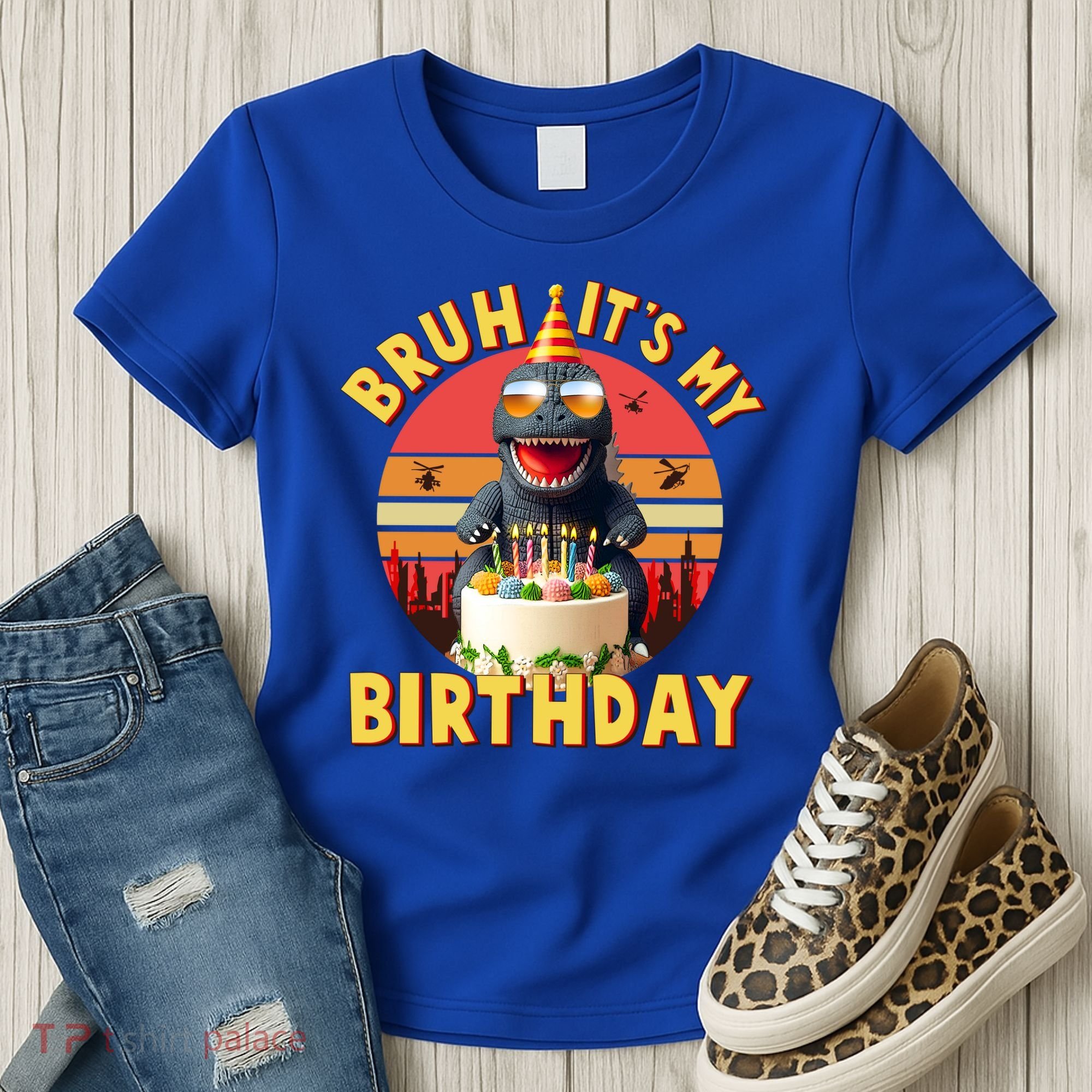 Funny Bruh It's My Birthday Japanese Kaiju Monster Women's T-Shirt