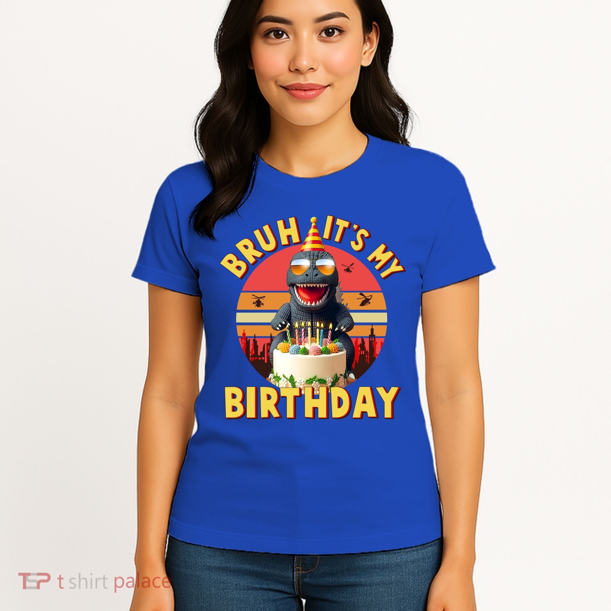 Funny Bruh It's My Birthday Japanese Kaiju Monster Women's T-Shirt