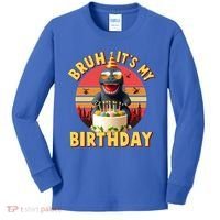 Funny Bruh It's My Birthday Japanese Kaiju Monster Kids Long Sleeve Shirt thumb 0
