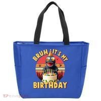 Funny Bruh It's My Birthday Japanese Kaiju Monster Tote Bag thumb 0