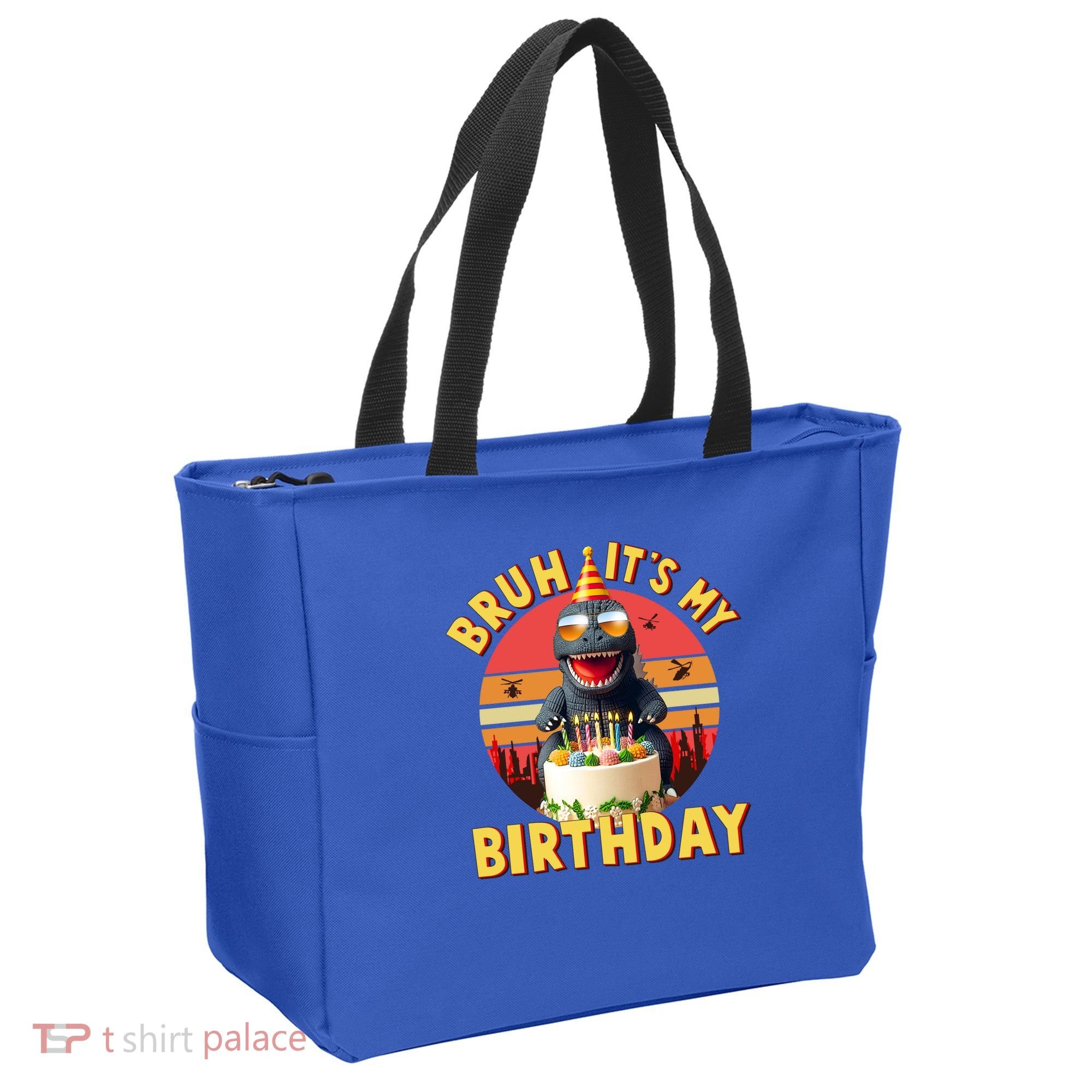 Funny Bruh It's My Birthday Japanese Kaiju Monster Tote Bag