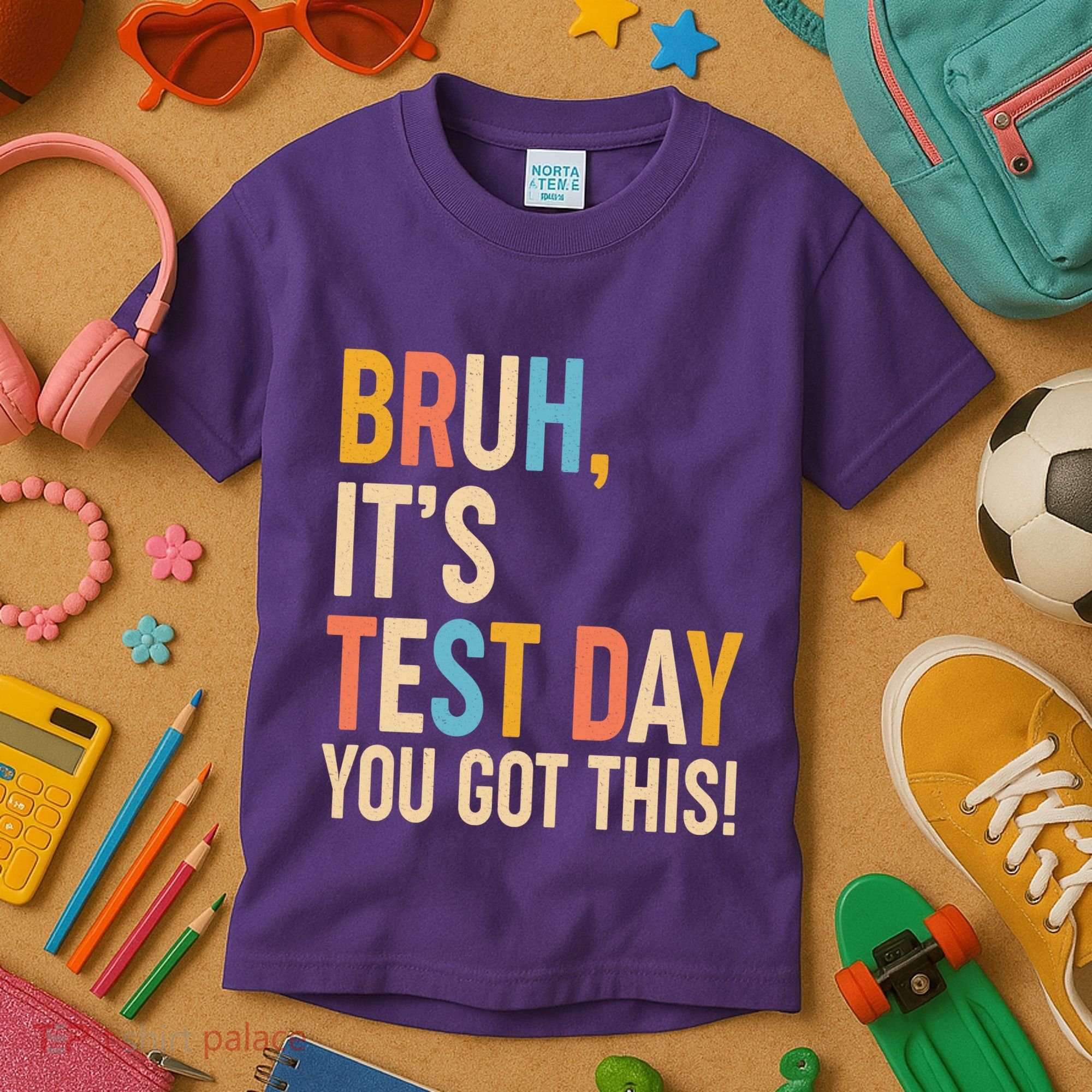 Funny Bruh ItS Test Day You Got This Kids T-Shirt