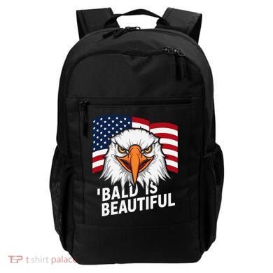 Funny Bald Is Beautiful Independence Day 4th July Eagle Gift Backpack
