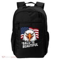 Funny Bald Is Beautiful Independence Day 4th July Eagle Gift Backpack thumb 0
