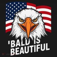 Funny Bald Is Beautiful Independence Day 4th July Eagle Gift Backpack thumb 2