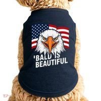 Funny Bald Is Beautiful Independence Day 4th July Eagle Gift Doggie Tank thumb 0
