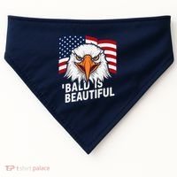 Funny Bald Is Beautiful Independence Day 4th July Eagle Gift USA-Made Doggie Bandana thumb 0