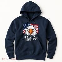 Funny Bald Is Beautiful Independence Day 4th July Eagle Gift Hoodie thumb 0