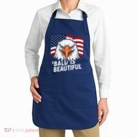 Funny Bald Is Beautiful Independence Day 4th July Eagle Gift Apron thumb 2
