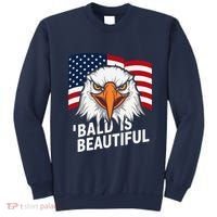 Funny Bald Is Beautiful Independence Day 4th July Eagle Gift Sweatshirt thumb 0