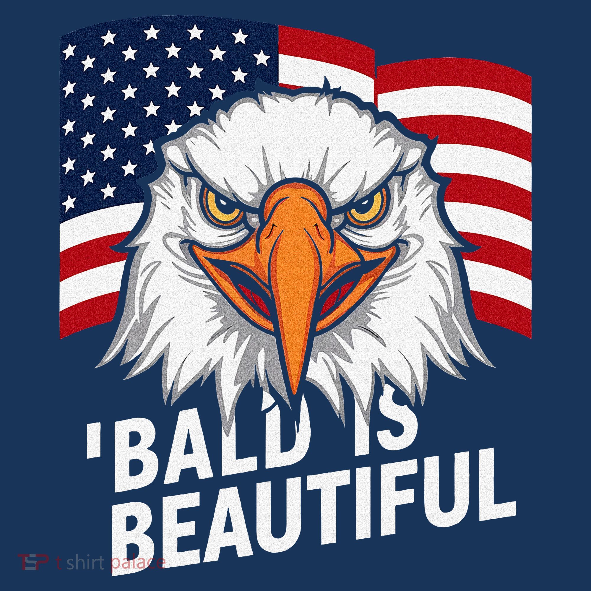 Funny Bald Is Beautiful Independence Day 4th July Eagle Gift Coaster