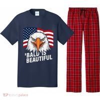 Funny Bald Is Beautiful Independence Day 4th July Eagle Gift Pajama Set thumb 0