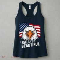 Funny Bald Is Beautiful Independence Day 4th July Eagle Gift Women's Tank Top thumb 3