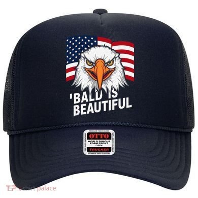 Funny Bald Is Beautiful Independence Day 4th July Eagle Gift Hat