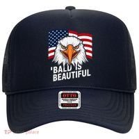 Funny Bald Is Beautiful Independence Day 4th July Eagle Gift Hat thumb 0