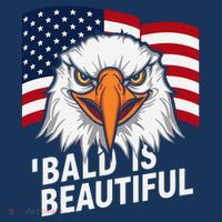Funny Bald Is Beautiful Independence Day 4th July Eagle Gift Visor thumb 3