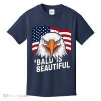Funny Bald Is Beautiful Independence Day 4th July Eagle Gift Kids T-Shirt thumb 0
