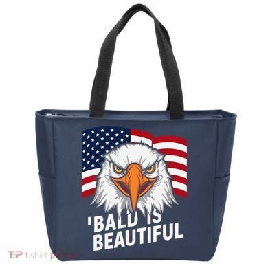 Funny Bald Is Beautiful Independence Day 4th July Eagle Gift Tote Bag