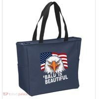 Funny Bald Is Beautiful Independence Day 4th July Eagle Gift Tote Bag thumb 2