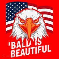Funny Bald Is Beautiful Independence Day 4th July Eagle Gift Santa Hat thumb 1