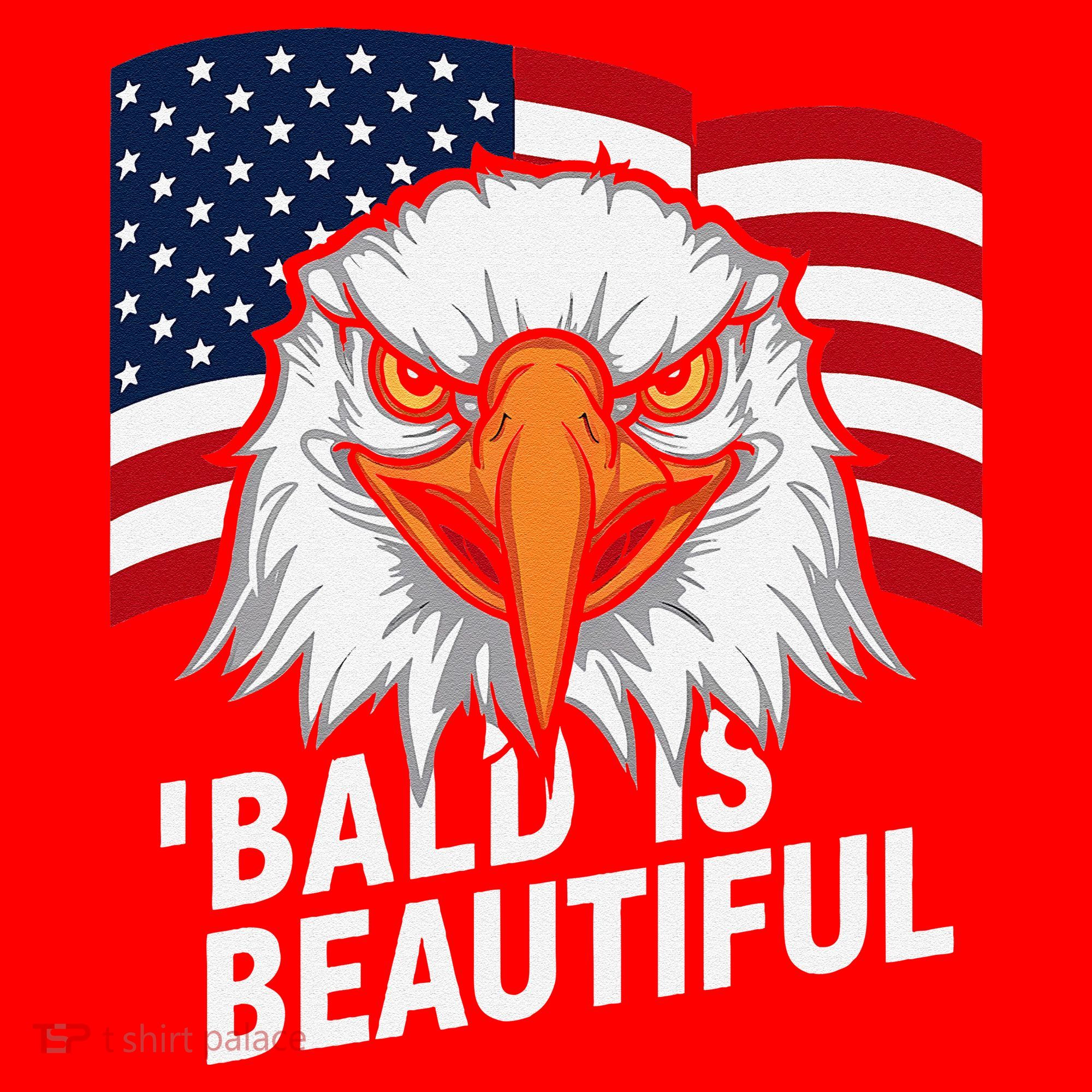 Funny Bald Is Beautiful Independence Day 4th July Eagle Gift Santa Hat