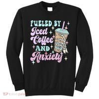 Fueled By Iced Coffee And Anxiety Mental Health Awareness Sweatshirt thumb 0