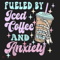 Fueled By Iced Coffee And Anxiety Mental Health Awareness Beanie thumb 2