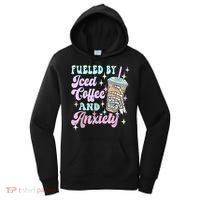 Fueled By Iced Coffee And Anxiety Mental Health Awareness Women's Hoodie thumb 0