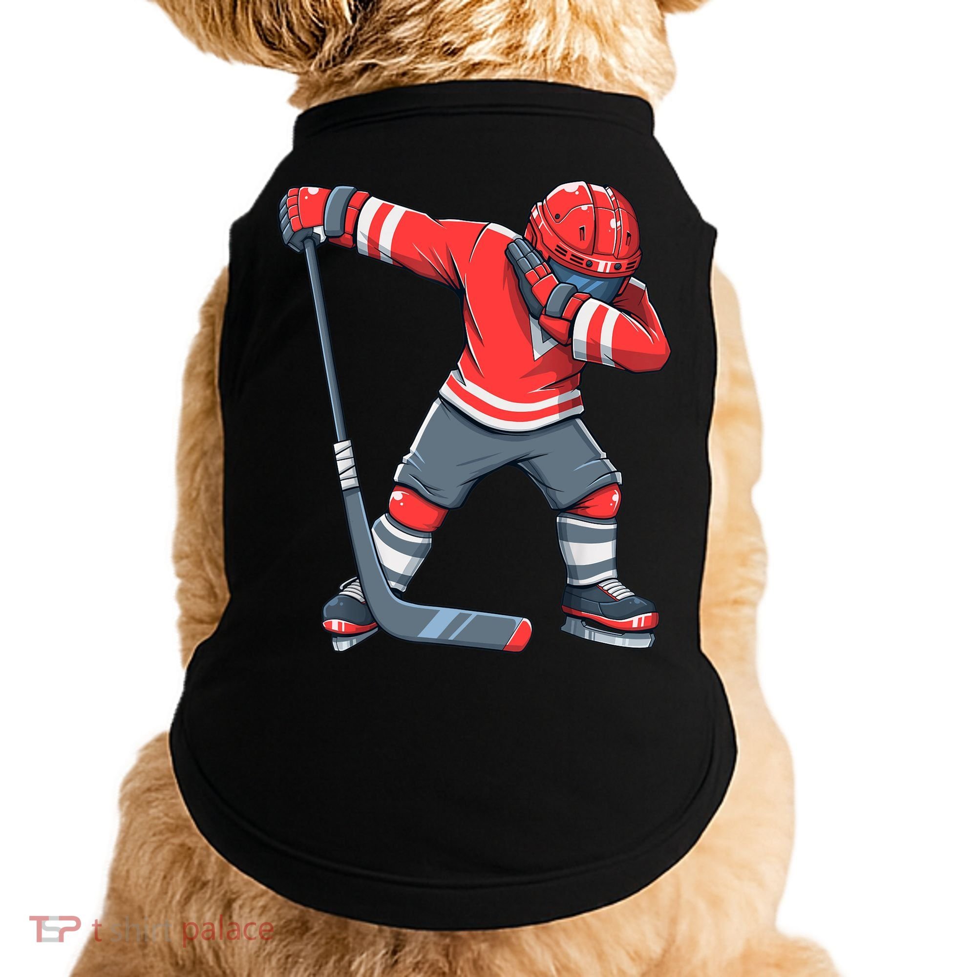 Funny Boy Ice Hockey Dab, Dabbing Player Doggie Tank