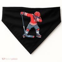 Funny Boy Ice Hockey Dab, Dabbing Player USA-Made Doggie Bandana thumb 0