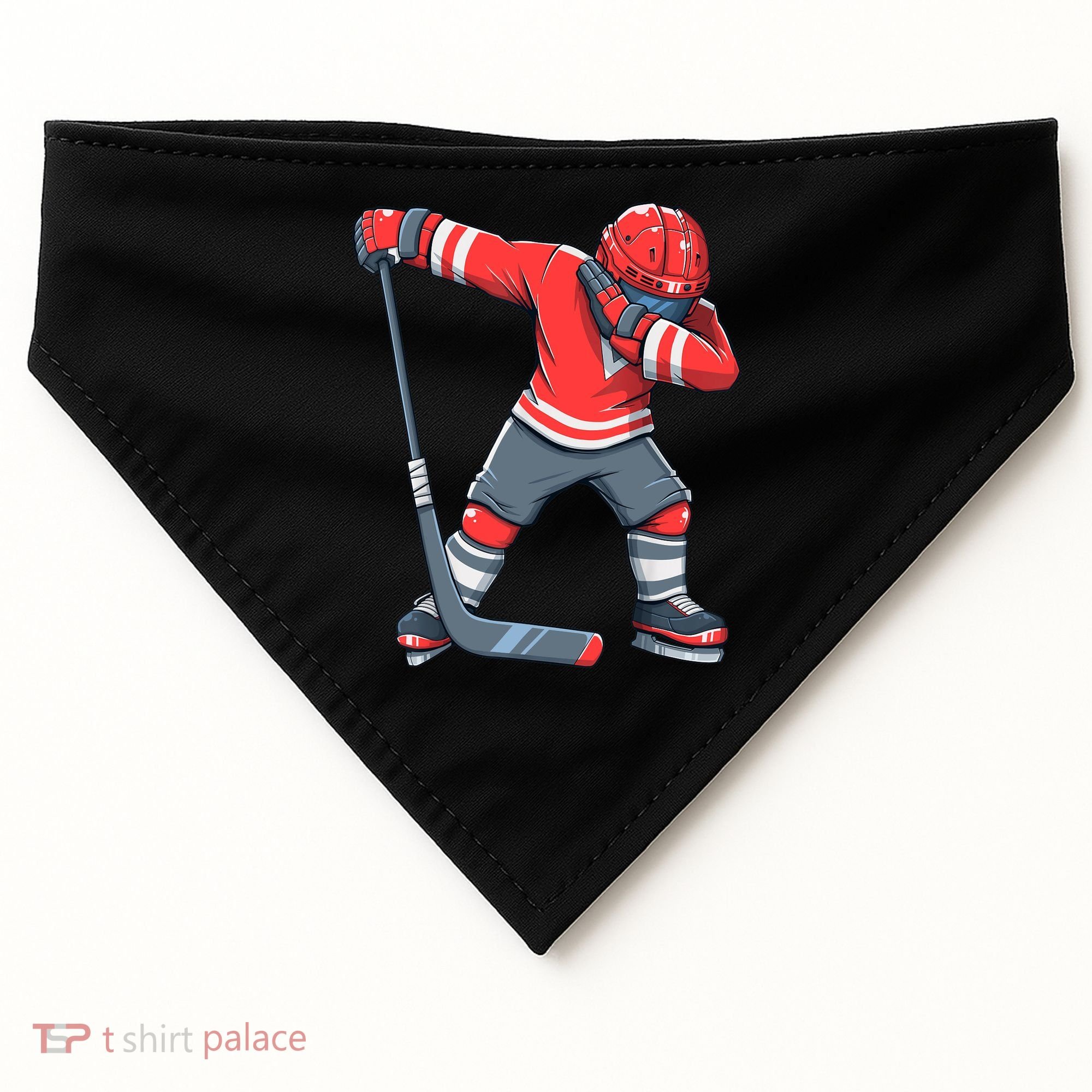 Funny Boy Ice Hockey Dab, Dabbing Player USA-Made Doggie Bandana