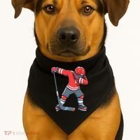 Funny Boy Ice Hockey Dab, Dabbing Player USA-Made Doggie Bandana thumb 1