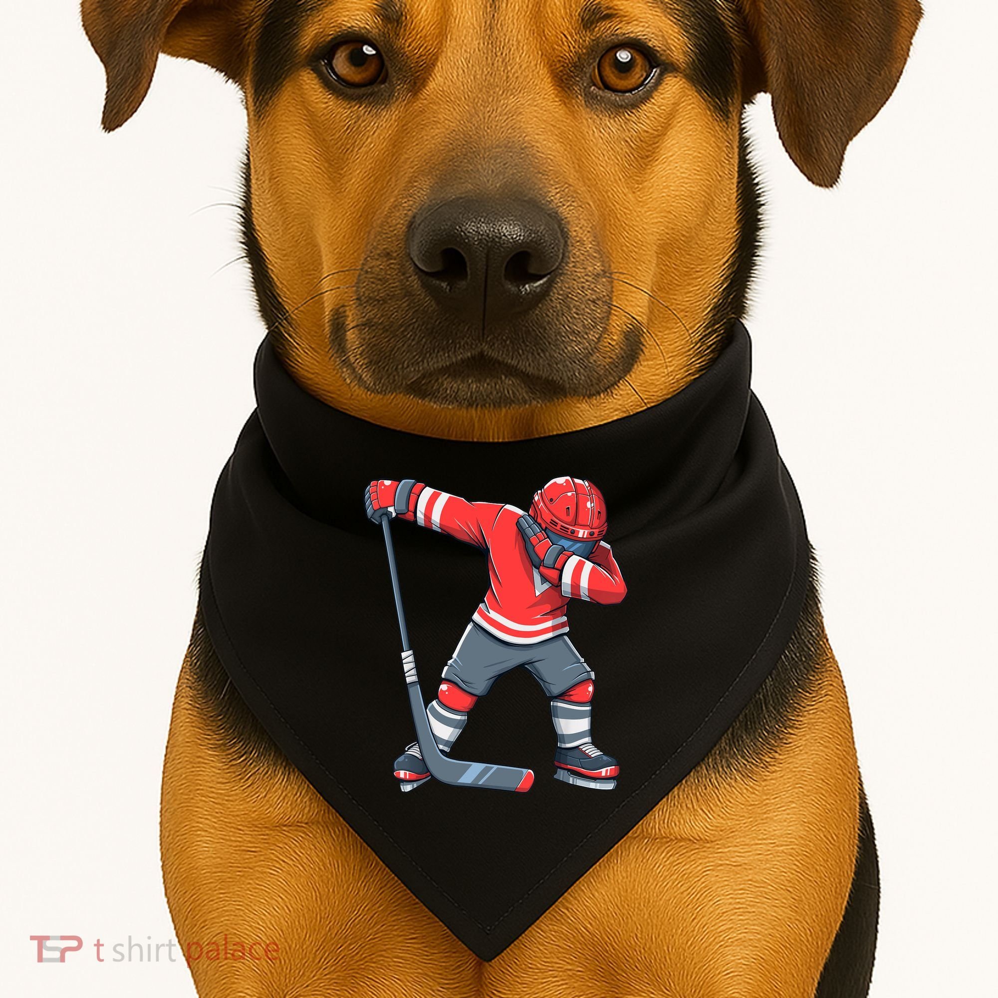 Funny Boy Ice Hockey Dab, Dabbing Player USA-Made Doggie Bandana