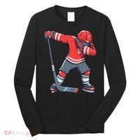 Funny Boy Ice Hockey Dab, Dabbing Player Long Sleeve Shirt thumb 0