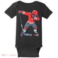 Funny Boy Ice Hockey Dab, Dabbing Player Baby Bodysuit thumb 0