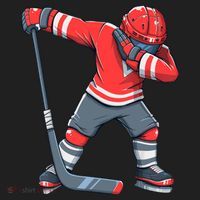 Funny Boy Ice Hockey Dab, Dabbing Player Hat thumb 2