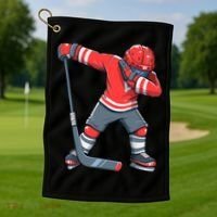 Funny Boy Ice Hockey Dab, Dabbing Player Golf Towel thumb 1