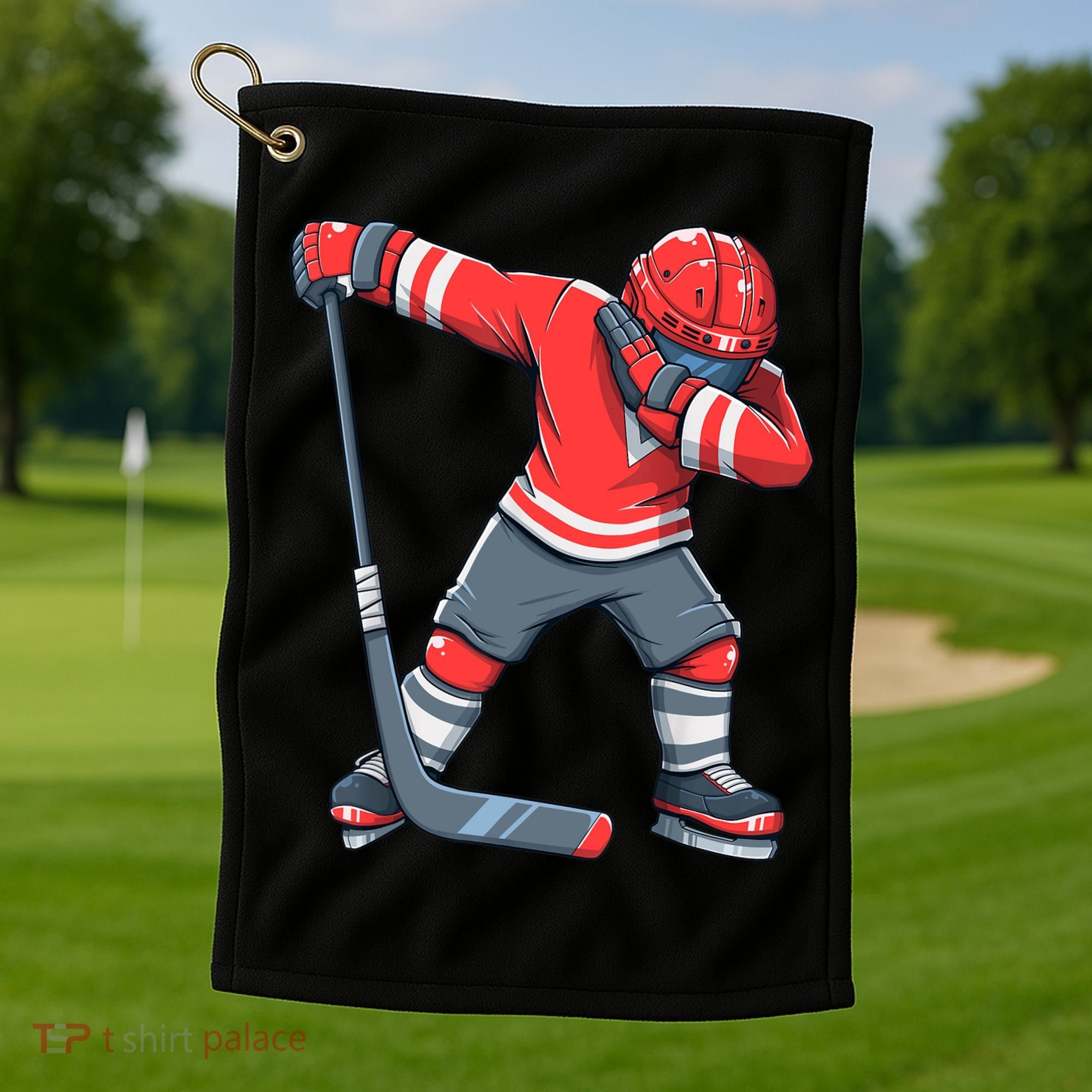 Funny Boy Ice Hockey Dab, Dabbing Player Golf Towel