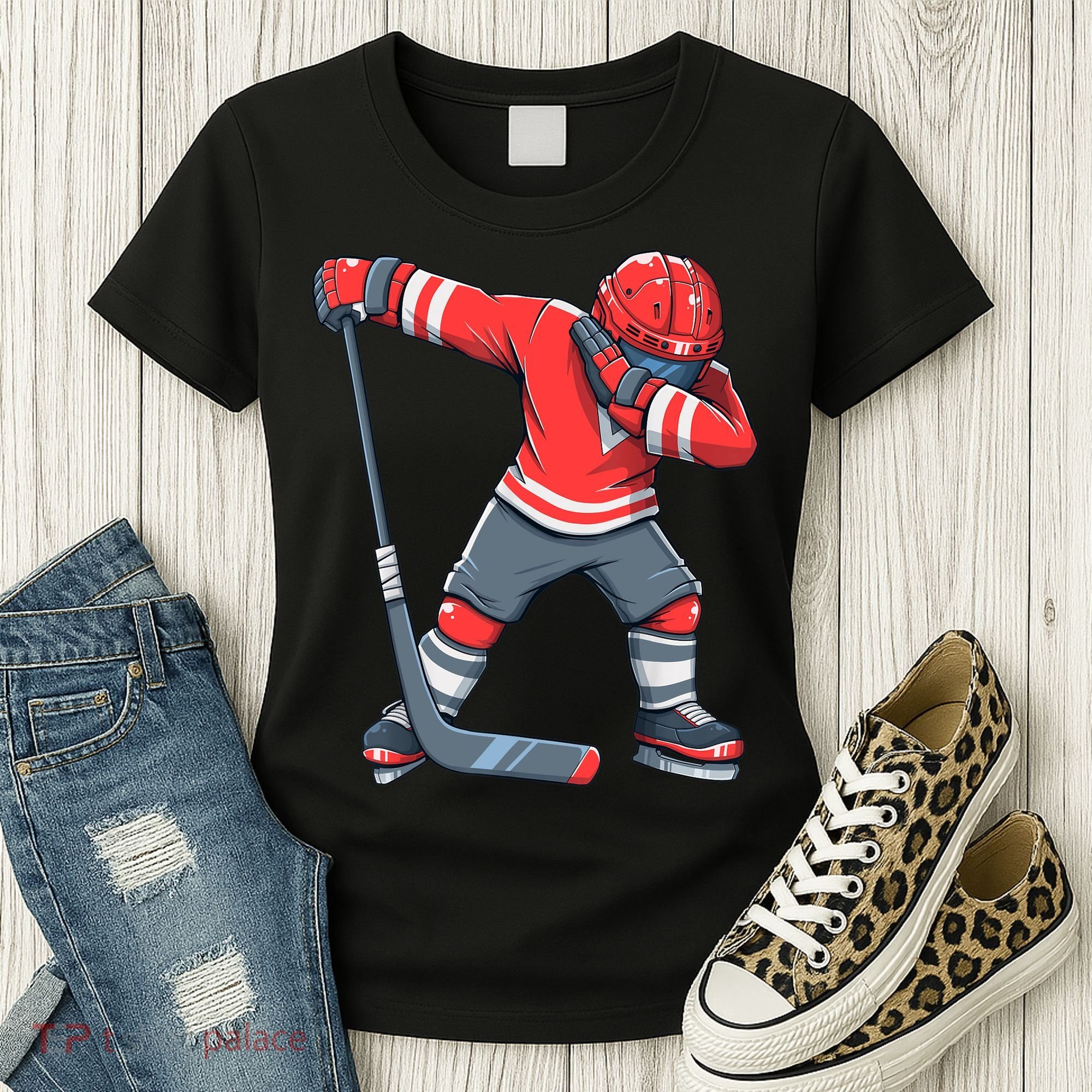 Funny Boy Ice Hockey Dab, Dabbing Player Women's T-Shirt