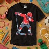 Funny Boy Ice Hockey Dab, Dabbing Player Kids T-Shirt thumb 3