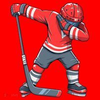 Funny Boy Ice Hockey Dab, Dabbing Player Santa Hat thumb 1