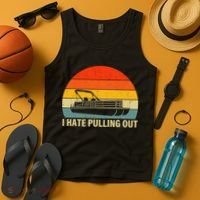 Funny Boating I Hate Pulling Out Pontoon Boat Captain Tank Top thumb 4